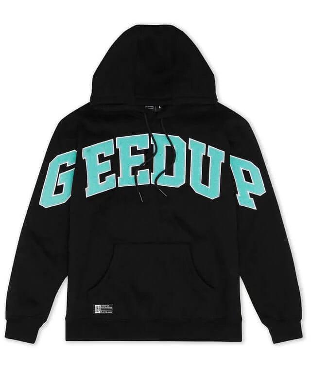 GEEDUP Team Logo Hoodie Tiffany Ice Blue Black Teal SOLE AU