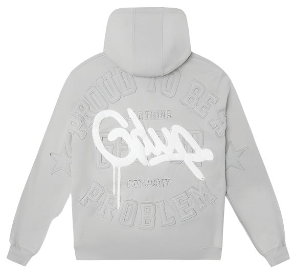 Geedup Proud To Be A Problem Hoodie Grey/White