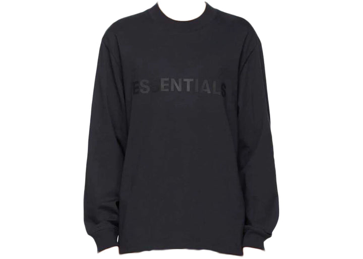 Fear of God Essentials : T-shirt boxy noir à manches longues avec logo appliqué