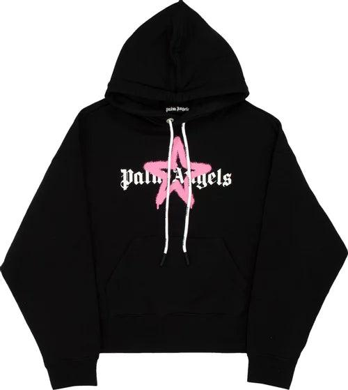Palm Angels Star Sprayed Hoodie 'Black/Pink' - SOLE AU