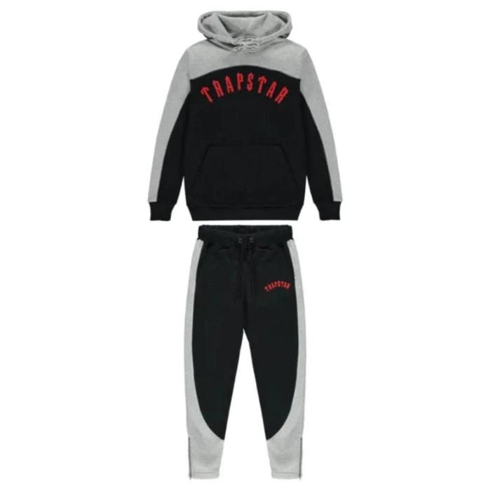 Trapstar Irongate Arch Chenille Hooded Tracksuit Black/Grey/Red - SOLE AU