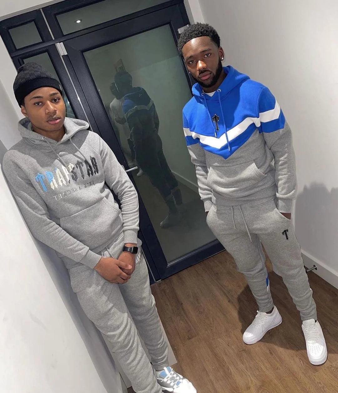Trapstar grey and blue tracksuit hotsell